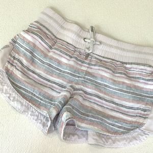 Athleta shorts striped linen stretch waist size 4‎
